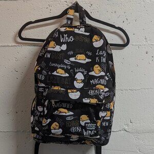 Loungefly Backpack Gudetama The Lazy Egg by Sanrio Black & Gudetama Print